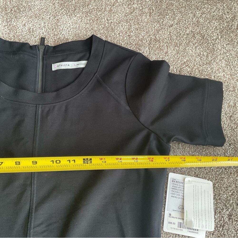 Athleta NWT En Route Dress Fit & Flare Black Dress Size Small Little Black Dress - Picture 8 of 10